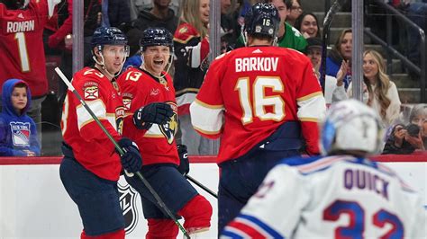 Reinhart scores twice, Barkov ties assist mark and Panthers top Rangers 4-3